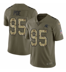 Youth Nike Carolina Panthers #95 Dontari Poe Limited Olive/Camo 2017 Salute to Service NFL Jersey