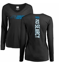 NFL Women's Nike Carolina Panthers #21 Da'Norris Searcy Black Backer Slim Fit Long Sleeve T-Shirt