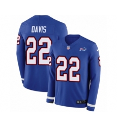 Men's Nike Buffalo Bills #22 Vontae Davis Limited Royal Blue Therma Long Sleeve NFL Jersey