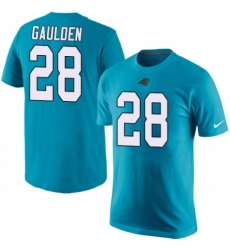 NFL Men's Nike Carolina Panthers #28 Rashaan Gaulden Blue Rush Pride Name & Number T-Shirt