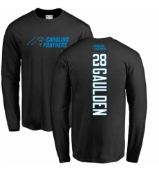 NFL Nike Carolina Panthers #28 Rashaan Gaulden Black Backer Long Sleeve T-Shirt