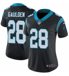 Women's Nike Carolina Panthers #28 Rashaan Gaulden Black Team Color Vapor Untouchable Elite Player NFL Jersey