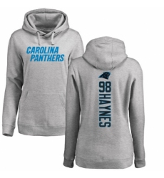 NFL Women's Nike Carolina Panthers #98 Marquis Haynes Ash Backer Pullover Hoodie