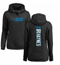 NFL Women's Nike Carolina Panthers #98 Marquis Haynes Black Backer Pullover Hoodie