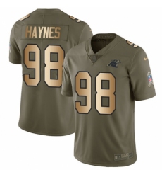 Youth Nike Carolina Panthers #98 Marquis Haynes Limited Olive/Gold 2017 Salute to Service NFL Jersey