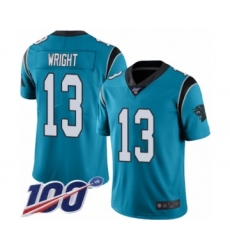 Men's Carolina Panthers #13 Jarius Wright Blue Alternate Vapor Untouchable Limited Player 100th Season Football Jersey