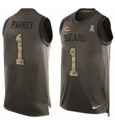 Men's Nike Chicago Bears #1 Cody Parkey Limited Green Salute to Service Tank Top NFL Jersey