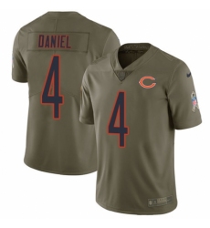 Men's Nike Chicago Bears #4 Chase Daniel Limited Olive 2017 Salute to Service NFL Jersey