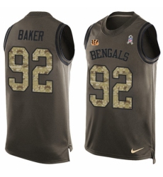 Men's Nike Cincinnati Bengals #92 Chris Baker Limited Green Salute to Service Tank Top NFL Jersey