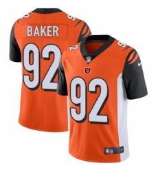 Youth Nike Cincinnati Bengals #92 Chris Baker Orange Alternate Vapor Untouchable Elite Player NFL Jersey