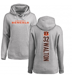NFL Women's Nike Cincinnati Bengals #32 Mark Walton Ash Backer Pullover Hoodie