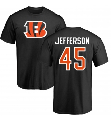 NFL Nike Cincinnati Bengals #45 Malik Jefferson Black Name & Number Logo T-Shirt