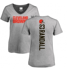 NFL Women's Nike Cleveland Browns #23 Damarious Randall Ash Backer V-Neck T-Shirt