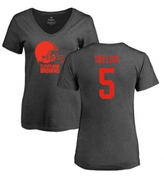 NFL Women's Nike Cleveland Browns #5 Tyrod Taylor Ash One Color T-Shirt