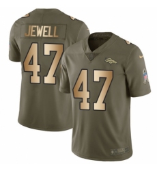 Men's Nike Denver Broncos #47 Josey Jewell Limited Olive/Gold 2017 Salute to Service NFL Jersey