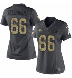 Women's Nike Denver Broncos #66 Jared Veldheer Limited Black 2016 Salute to Service NFL Jersey
