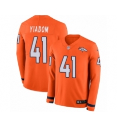 Youth Nike Denver Broncos #41 Isaac Yiadom Limited Orange Therma Long Sleeve NFL Jersey