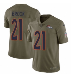 Men's Nike Denver Broncos #21 Tramaine Brock Limited Olive 2017 Salute to Service NFL Jersey