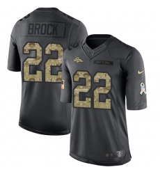 Youth Nike Denver Broncos #22 Tramaine Brock Limited Black 2016 Salute to Service NFL Jersey