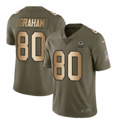 Youth Nike Green Bay Packers #80 Jimmy Graham Limited Olive/Gold 2017 Salute to Service NFL Jersey