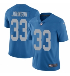 Youth Nike Detroit Lions #33 Kerryon Johnson Blue Alternate Vapor Untouchable Elite Player NFL Jersey