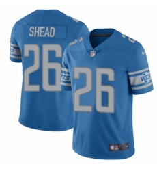 Youth Nike Detroit Lions #26 DeShawn Shead Blue Team Color Vapor Untouchable Elite Player NFL Jersey