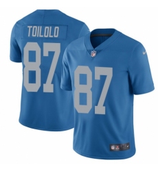 Men's Nike Detroit Lions #87 Levine Toilolo Blue Alternate Vapor Untouchable Limited Player NFL Jersey