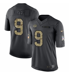 Men's Nike Green Bay Packers #9 DeShone Kizer Limited Black 2016 Salute to Service NFL Jersey