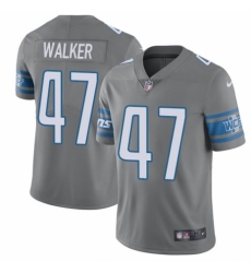 Men's Nike Detroit Lions #47 Tracy Walker Elite Steel Rush Vapor Untouchable NFL Jersey