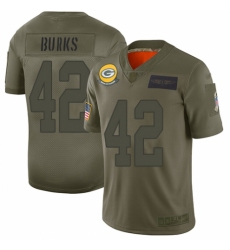 Men's Green Bay Packers #42 Oren Burks Limited Camo 2019 Salute to Service Football Jersey