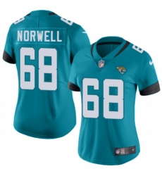 Women's Nike Jacksonville Jaguars #68 Andrew Norwell Black Alternate Vapor Untouchable Limited Player NFL Jersey