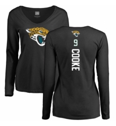 NFL Women's Nike Jacksonville Jaguars #9 Logan Cooke Black Backer Slim Fit Long Sleeve T-Shirt
