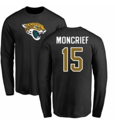 NFL Nike Jacksonville Jaguars #15 Donte Moncrief Black Name & Number Logo Long Sleeve T-Shirt