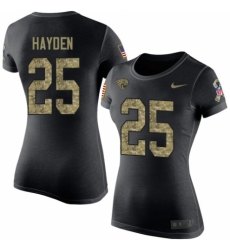 NFL Women's Nike Jacksonville Jaguars #25 D.J. Hayden Black Camo Salute to Service T-Shirt