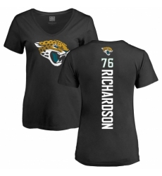NFL Women's Nike Jacksonville Jaguars #76 Will Richardson Black Backer V-Neck T-Shirt