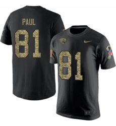 NFL Men's Nike Jacksonville Jaguars #81 Niles Paul Black Camo Salute to Service T-Shirt