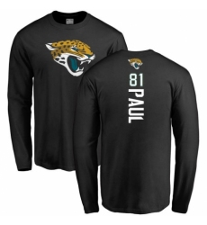 NFL Nike Jacksonville Jaguars #81 Niles Paul Black Backer Long Sleeve T-Shirt