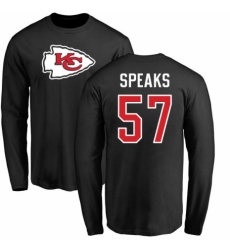 NFL Nike Kansas City Chiefs #57 Breeland Speaks Black Name & Number Logo Long Sleeve T-Shirt