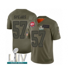 Youth Kansas City Chiefs #57 Breeland Speaks Limited Olive 2019 Salute to Service Super Bowl LIV Bound Football Jersey