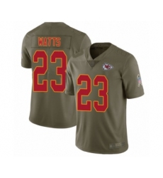 Men's Kansas City Chiefs #23 Armani Watts Limited Olive 2017 Salute to Service Football Jersey