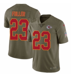 Youth Nike Kansas City Chiefs #23 Kendall Fuller Limited Olive 2017 Salute to Service NFL Jersey