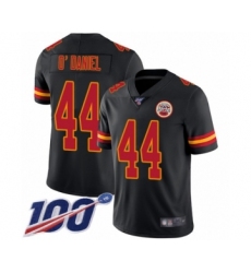 Men's Kansas City Chiefs #44 Dorian O'Daniel Limited Black Rush Vapor Untouchable 100th Season Football Jersey