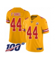 Men's Kansas City Chiefs #44 Dorian O'Daniel Limited Gold Inverted Legend 100th Season Football Jersey