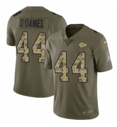 Youth Nike Kansas City Chiefs #44 Dorian O'Daniel Limited Olive/Camo 2017 Salute to Service NFL Jersey
