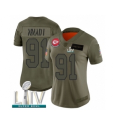 Women's Kansas City Chiefs #91 Derrick Nnadi Limited Olive 2019 Salute to Service Super Bowl LIV Bound Football Jersey