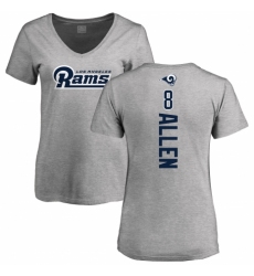 NFL Women's Nike Los Angeles Rams #8 Brandon Allen Ash Backer V-Neck T-Shirt