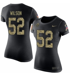 Women's Nike Los Angeles Rams #52 Ramik Wilson Black Camo Salute to Service T-Shirt