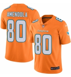 Men's Nike Miami Dolphins #80 Danny Amendola Elite Orange Rush Vapor Untouchable NFL Jersey