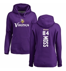 NFL Women's Nike Minnesota Vikings #84 Randy Moss Purple Backer Pullover Hoodie