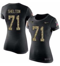 NFL Women's Nike New England Patriots #71 Danny Shelton Black Camo Salute to Service T-Shirt